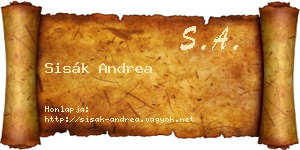 Sisák Andrea névjegykártya